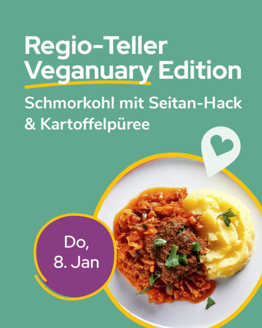 🌱 Veganuary-Special: Unser veganer Regio-Teller! 🌱Am Donnerstag, 8. Januar, erwartet euch ein besonderes Highlight passend zum Veganuary: unser Regio-Teller, dieses Mal komplett vegan! 😍✨ Auf dem Speiseplan:Schmorkohl mit Seitan-Hack & KartoffelpüreeRegional und nachhaltig – von hier kommen die Zutaten:🥬 Weißkohl: Friedrichs Gut, Trebsen @friedrichsgut🥔 Kartoffeln: Friweika, Weidensdorf @friweika_eg🧅 Zwiebeln: Biohof Paulsen, Wermsdorf🌱 Seitan-Hack: Milu vegan, Leipzig @milu_vegan👉 Hier gibt es den veganen Regio-Teller:▪️ Mensa am Park▪️ Mensa am Elsterbecken▪️ Mensa Peterssteinweg▪️ Mensa Academica▪️ Mensa am Medizincampus💚 Warum Regio-Teller?✅ Saisonal & frisch – geerntet, wenn’s am besten schmeckt!✅ Kurze Transportwege – besser für die Umwelt & Nährstoffe bleiben erhalten!✅ Weniger Verpackungsmüll – direkt vom Hof, ohne Plastik!Zum Speiseplan: 🔎stwl.de/speiseplan@koehrafrische〰Veganuary (vegan + January) ist eine gemeinnützige Organisation und internationale Kampagne(@veganuarydeutschland), die Menschen dazu ermutigt, im Januar sowie den Rest des Jahres eine rein pflanzliche Ernährung 🌱 auszuprobieren.Probier´s vegan. Diesen Januar.Weitere Infos zur Kampagne:🔎 http://veganuary.com/de#Veganuary2026 #Regioteller #Leipzig #Studierende #Nachhaltigkeit #Gemeinschaft #studentenwerkleipzig #studiereninleipzig