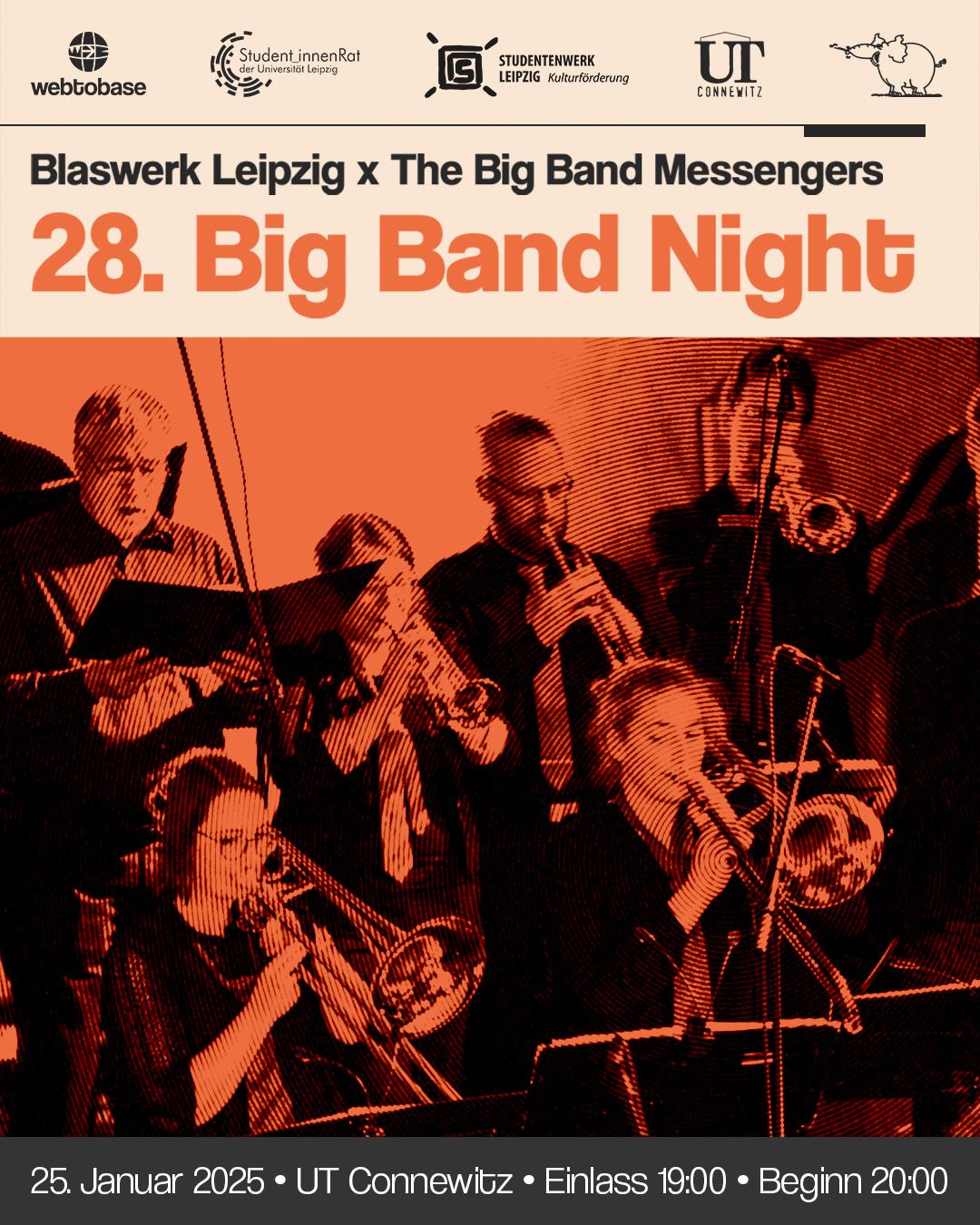 Plakat von der Big Band Night am 25.01.2025 im UT Connewitz